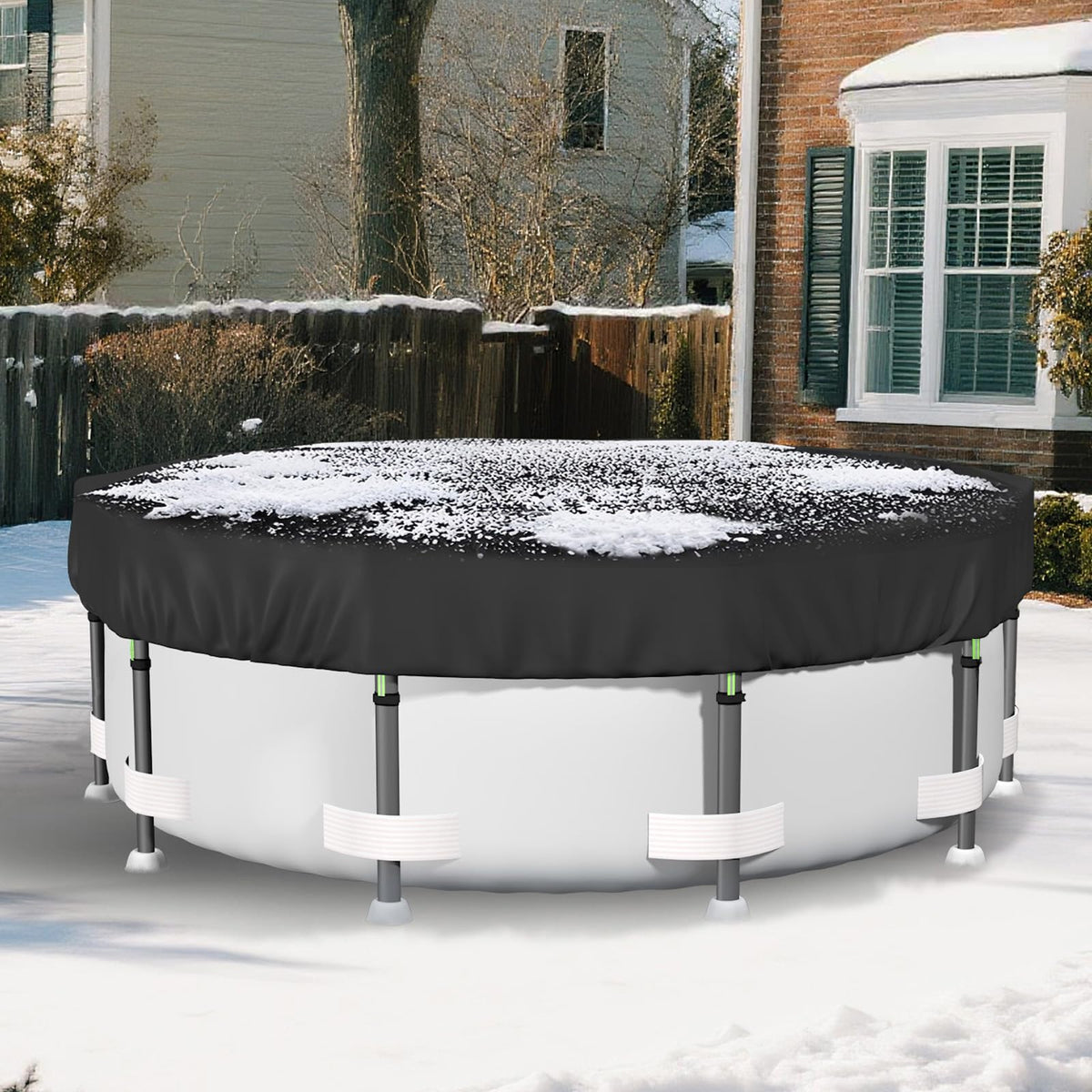 Safana 18ft round pool cover shields from leaves and debris to keep water clearer
