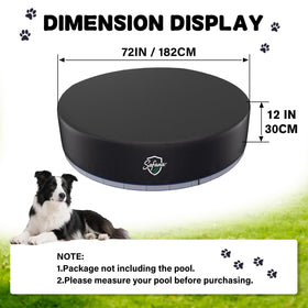 Safana 72-inch round dog pool cover side height emphasizes easy edge containment