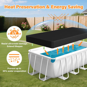 Safana cover on pool edge demonstrates snug placement and debris protection