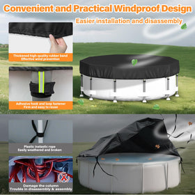 Safana round pool cover being installed easily with no tools.
