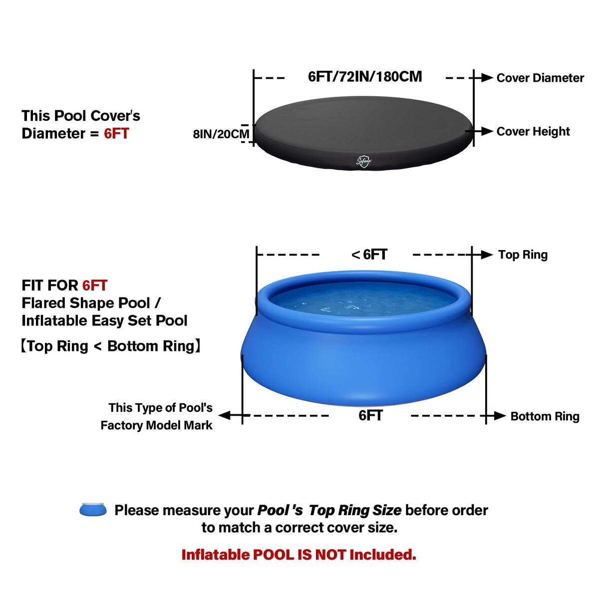 Safana windproof elastic-band pool cover secures against wind