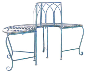 Bench placed in a garden setting suitable for patios and walkways.