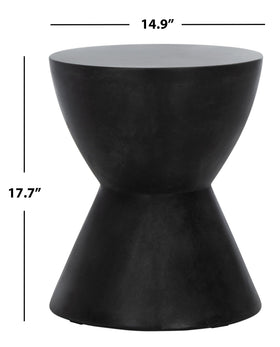 Sculptural drum design of the Athena stool adds modern flair to any space.