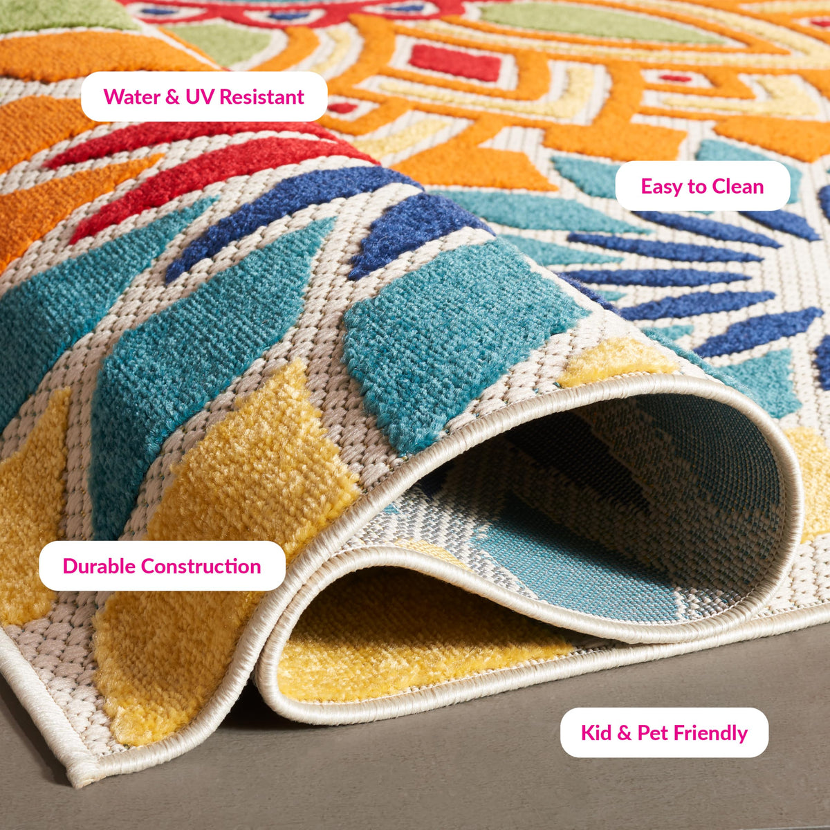 Safavieh Cabana rug with kid and pet friendly texture for busy entryways.