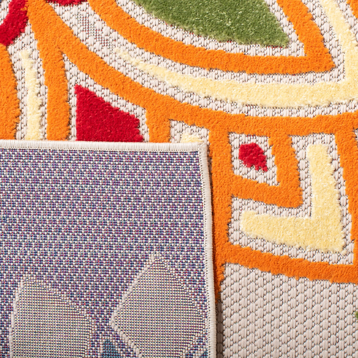 SAFAVIEH Cabana rug 3x5 in ivory and orange for outdoor use and easy cleaning