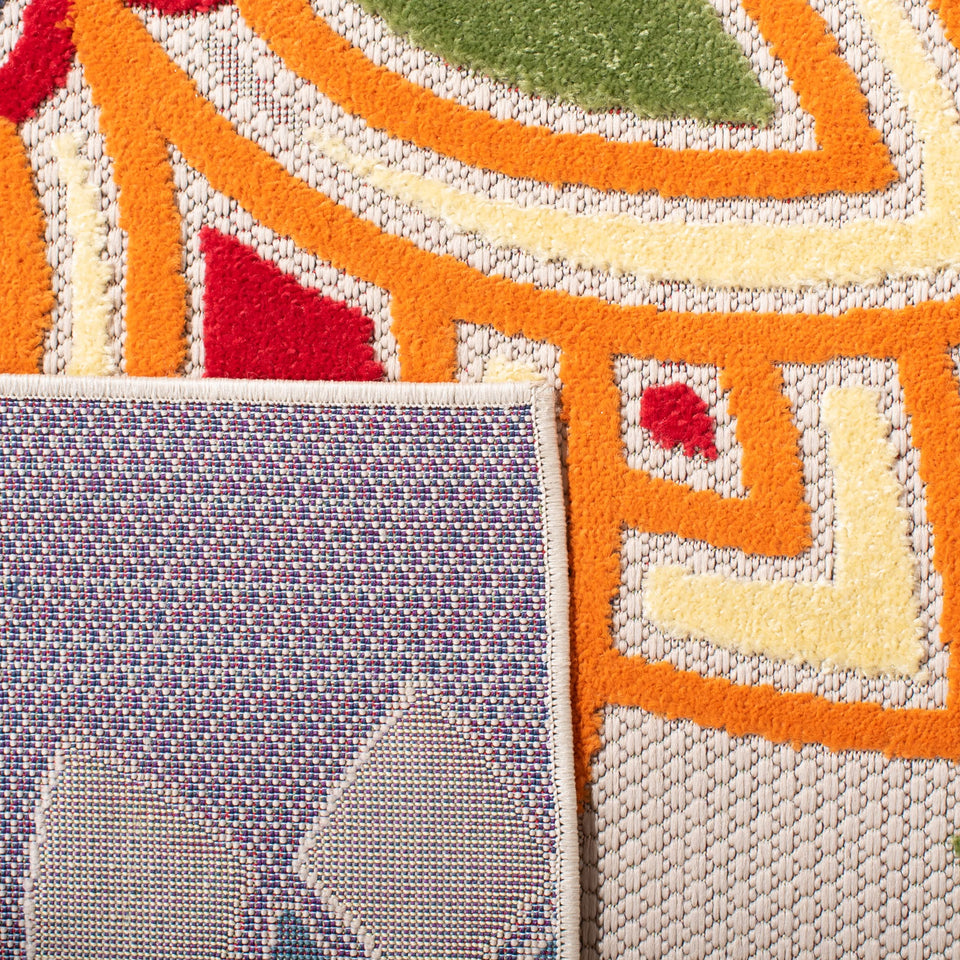 SAFAVIEH Cabana rug 3x5 in ivory and orange for outdoor use and easy cleaning