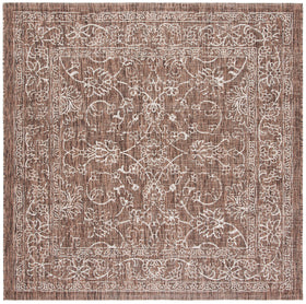 SAFAVIEH Courtyard outdoor rug in brown and ivory, perfect for patios and decks.
