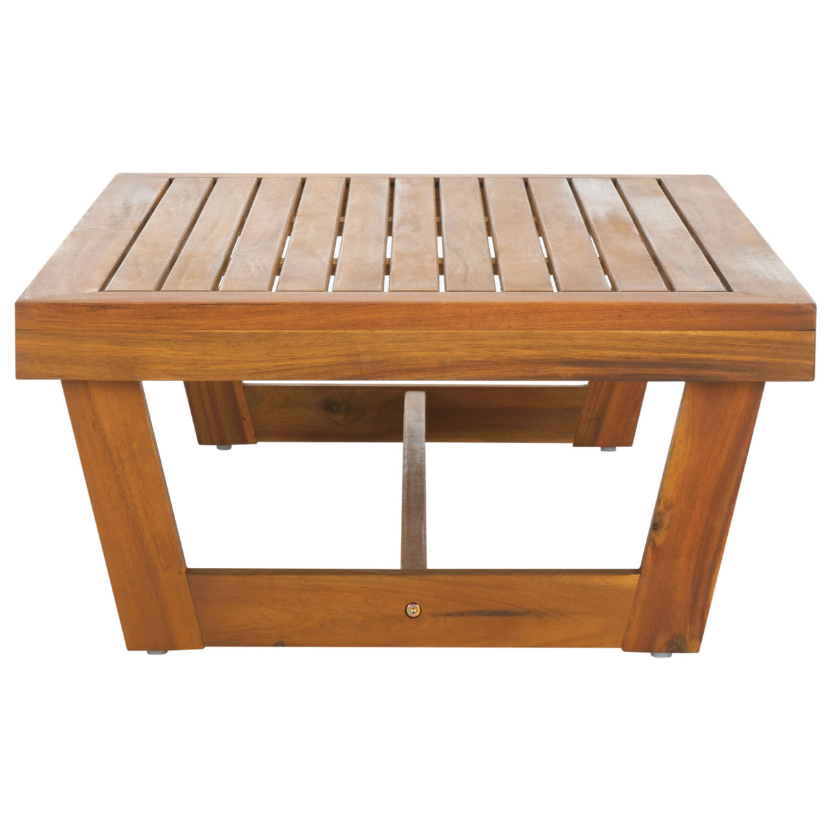 SAFAVIEH Lynn natural brown coffee table on patio pairs with seating for relaxed outdoor gatherings