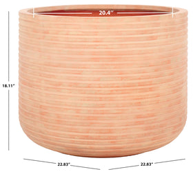 SAFAVIEH Nardo planter side angle highlights generous planting space and durable design