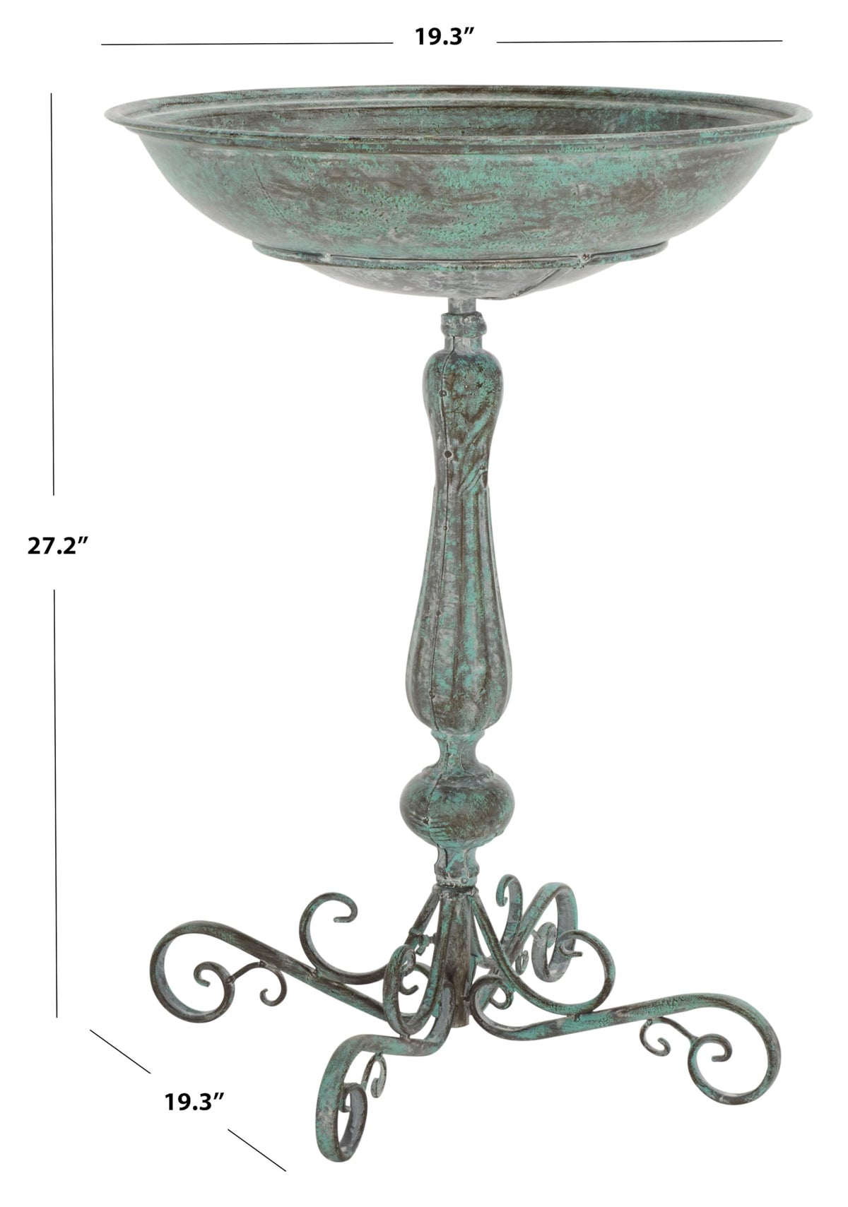 SAFAVIEH Orian pedestal bird bath showcases Victorian detailing for elegant outdoor décor