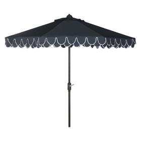 Safavieh 9ft umbrella navy-white canopy shades outdoor decks