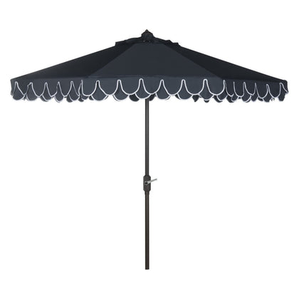 Safavieh 9ft umbrella navy-white canopy shades outdoor decks
