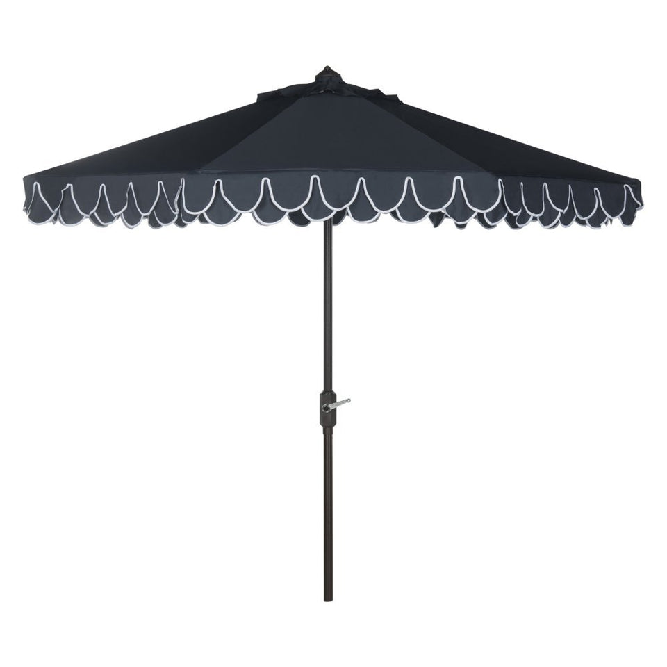 Safavieh 9ft umbrella navy-white canopy shades outdoor decks
