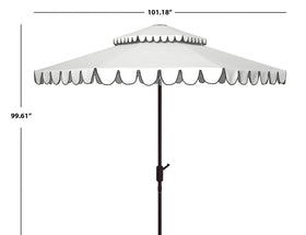 Safavieh Venice 9ft scallop-trim canopy adds decorative charm and sun protection.