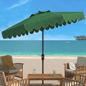 Safavieh Venice umbrella set in an outdoor setting with seating area.