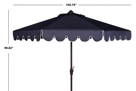Safavieh Venice umbrella features a single scallop trim design for elegance.