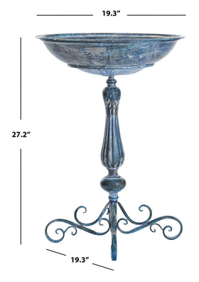 SAFAVIEH Victorian-scroll bird bath highlights ornate scrollwork for elegant gardens.