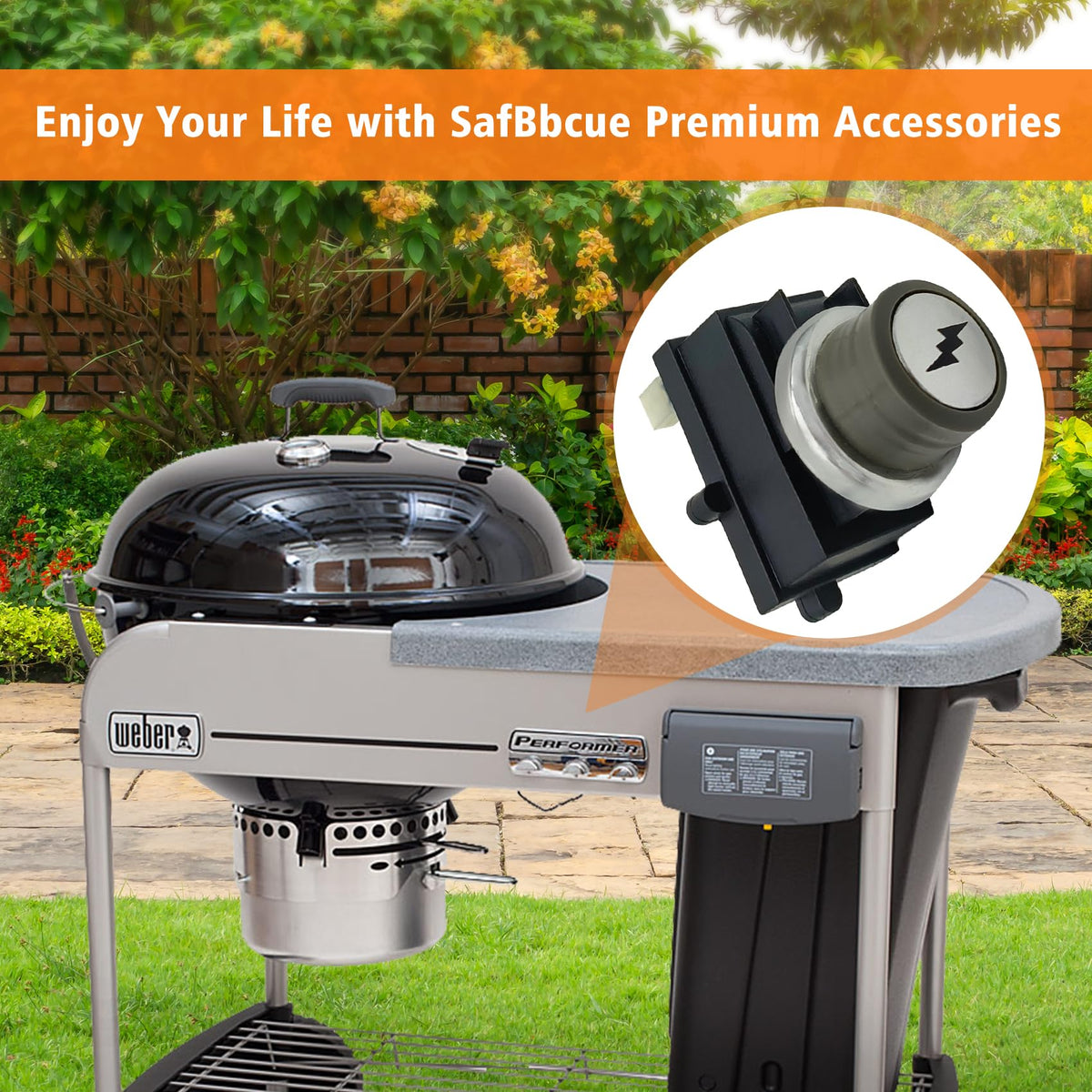 SafBbcue 65737 compatible with Weber Performer Platinum and Deluxe models