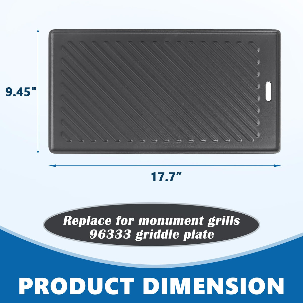SafBbcue 96333 grill plate for Denali 425; robust surface resists warping under high heat.