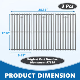 SafBbcue 97888 grill grates for Monument 13892 precise fit and even heat