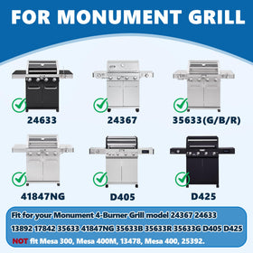 SafBbcue 97888 grill grates for Monument 24367 easy-clean stainless surface