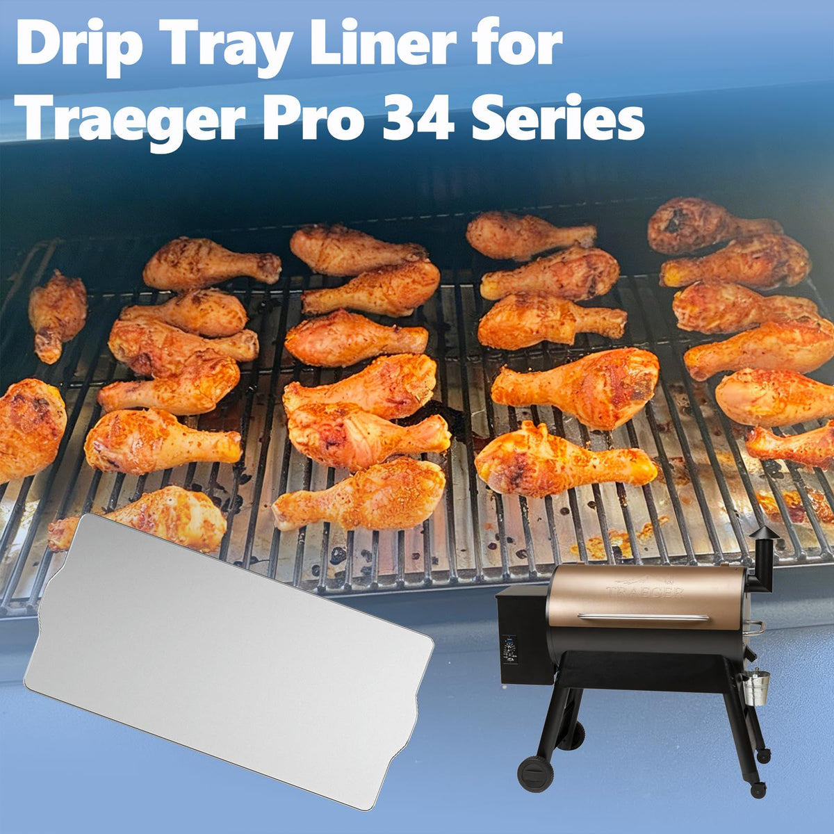 SafBbcue BAC410 grease-collection tray helps keep the grill area tidy during high-heat cooks.