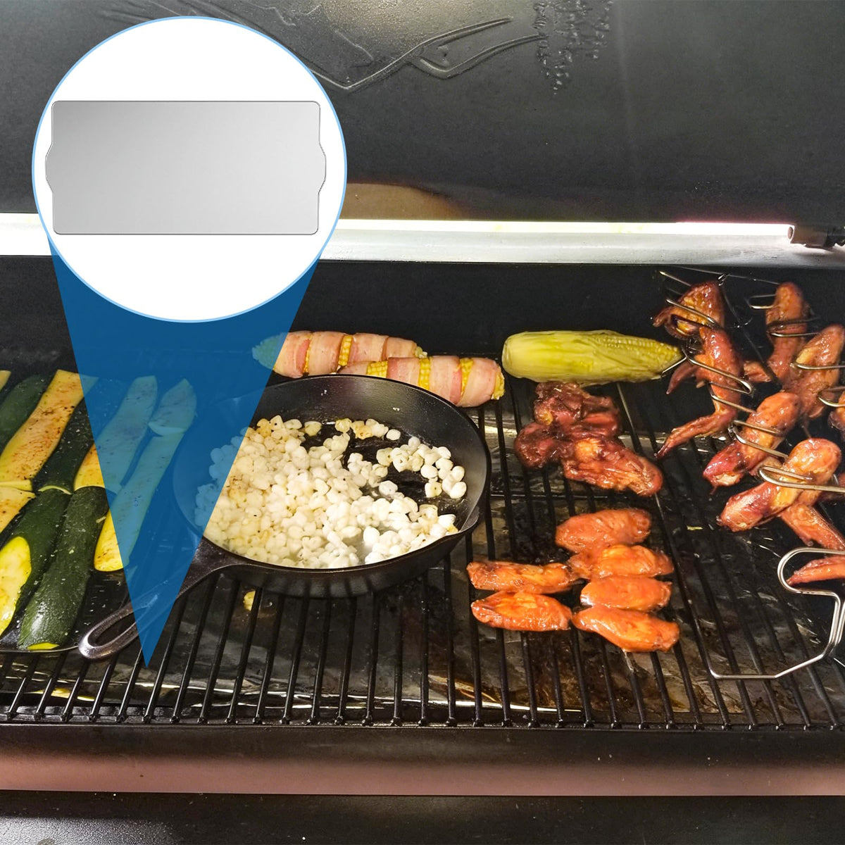 SafBbcue BAC410 heat-resistant aluminum material guards grill surfaces and reduces drips.