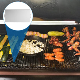 SafBbcue BAC410 heat-resistant aluminum material guards grill surfaces and reduces drips.