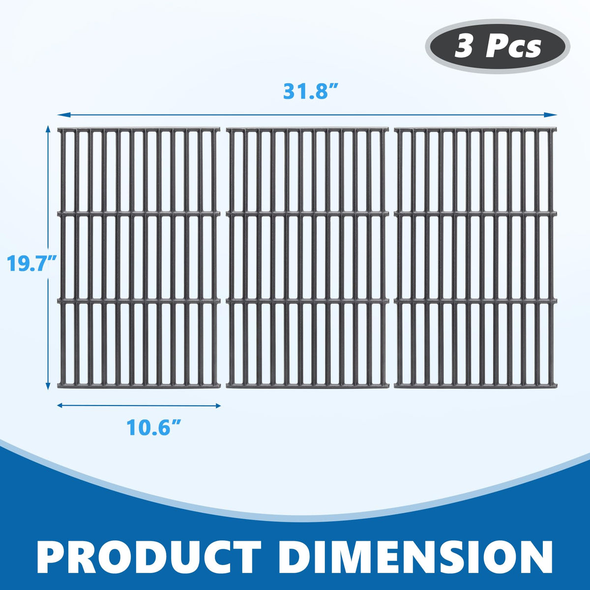 SafBbcue 19.7-inch dimensions provide full coverage and even heat across the cooking area.