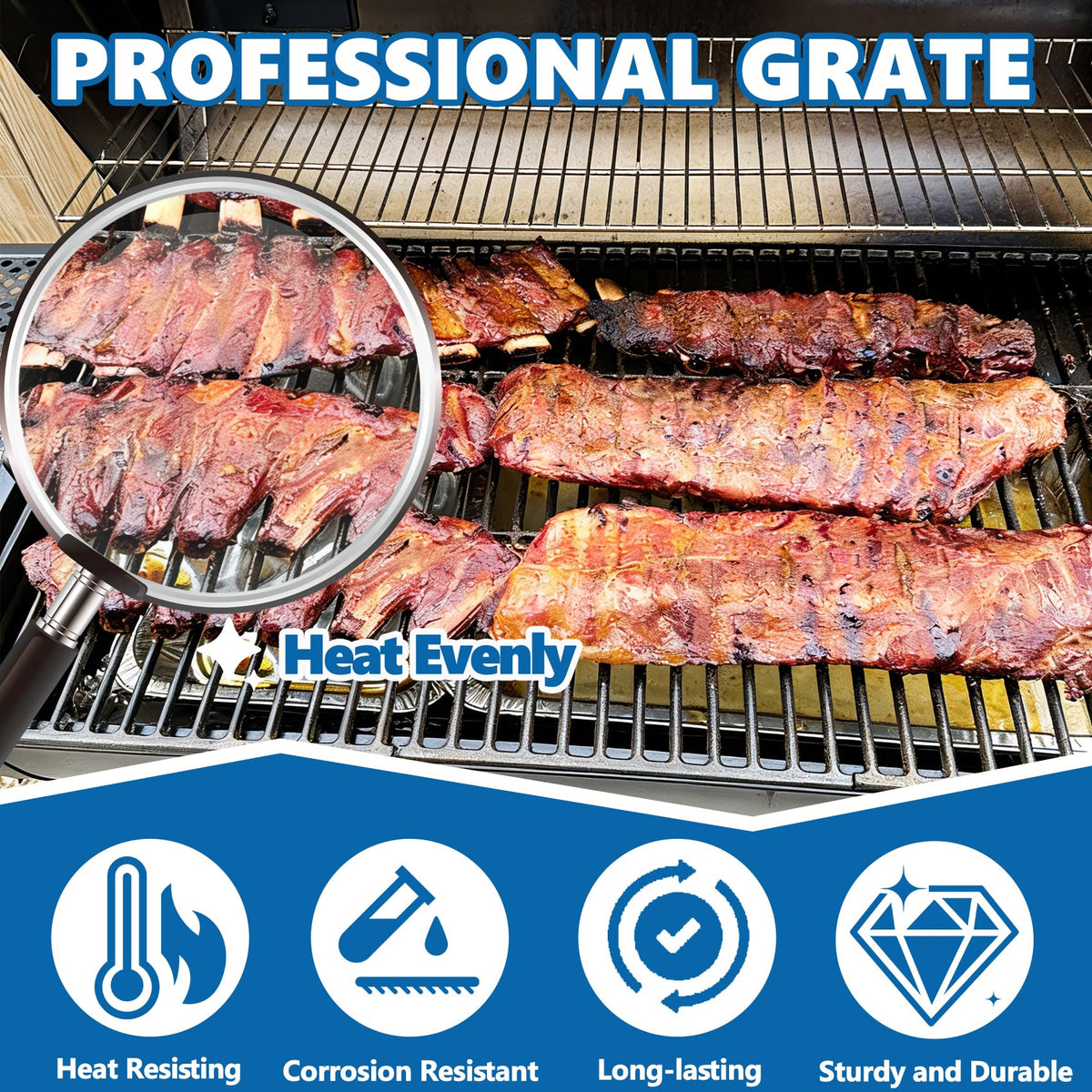SafBbcue searing performance creates restaurant-like grill marks on your food.