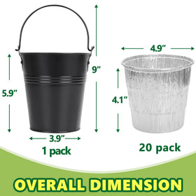 SafBbcue weather-resistant coated bucket in outdoor grill setup