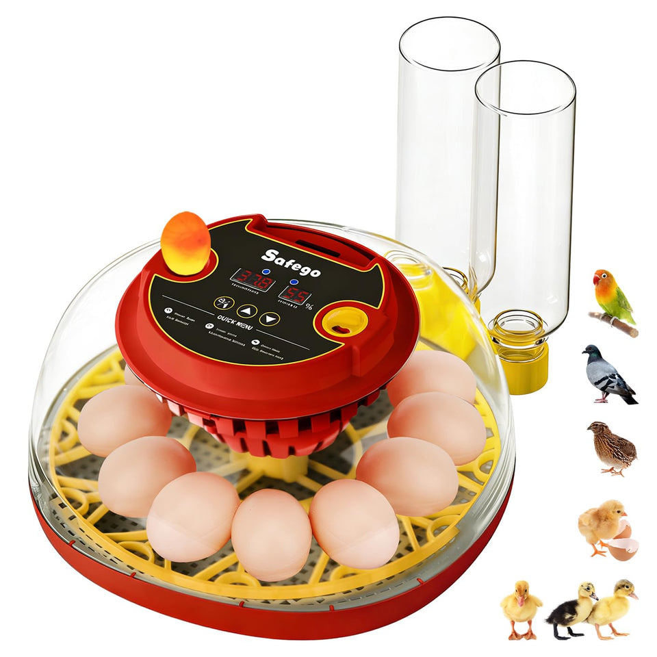 Safego incubator 12-24 egg 360 view lid for easy monitoring of embryo development