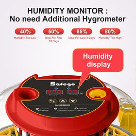Safego incubator automatic egg turner rotates eggs every two hours for even heating
