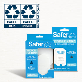Safer Home discreet, mess-free capture behind wall-side glue card.