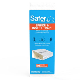 Safer Home spider and insect trap in flat position for larger catches along baseboards