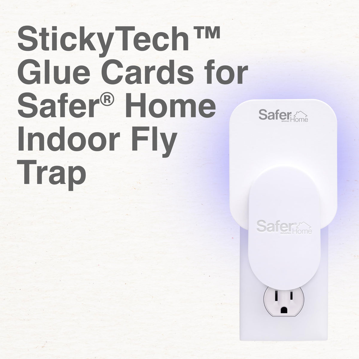 Safer Home StickyTech glue card captures fruit flies discreetly inside unit.
