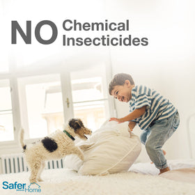 Safer Home trap placed under furniture for inconspicuous coverage against crawling pests