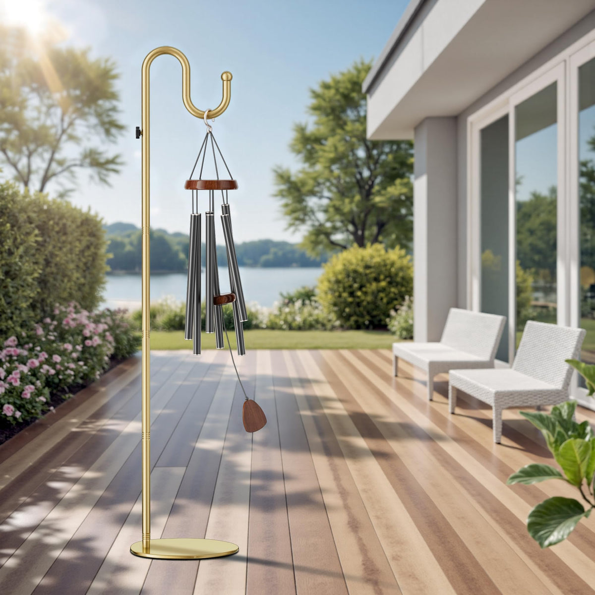 Saffruff 74-inch gold shepherds hook height adjustment for versatile displays