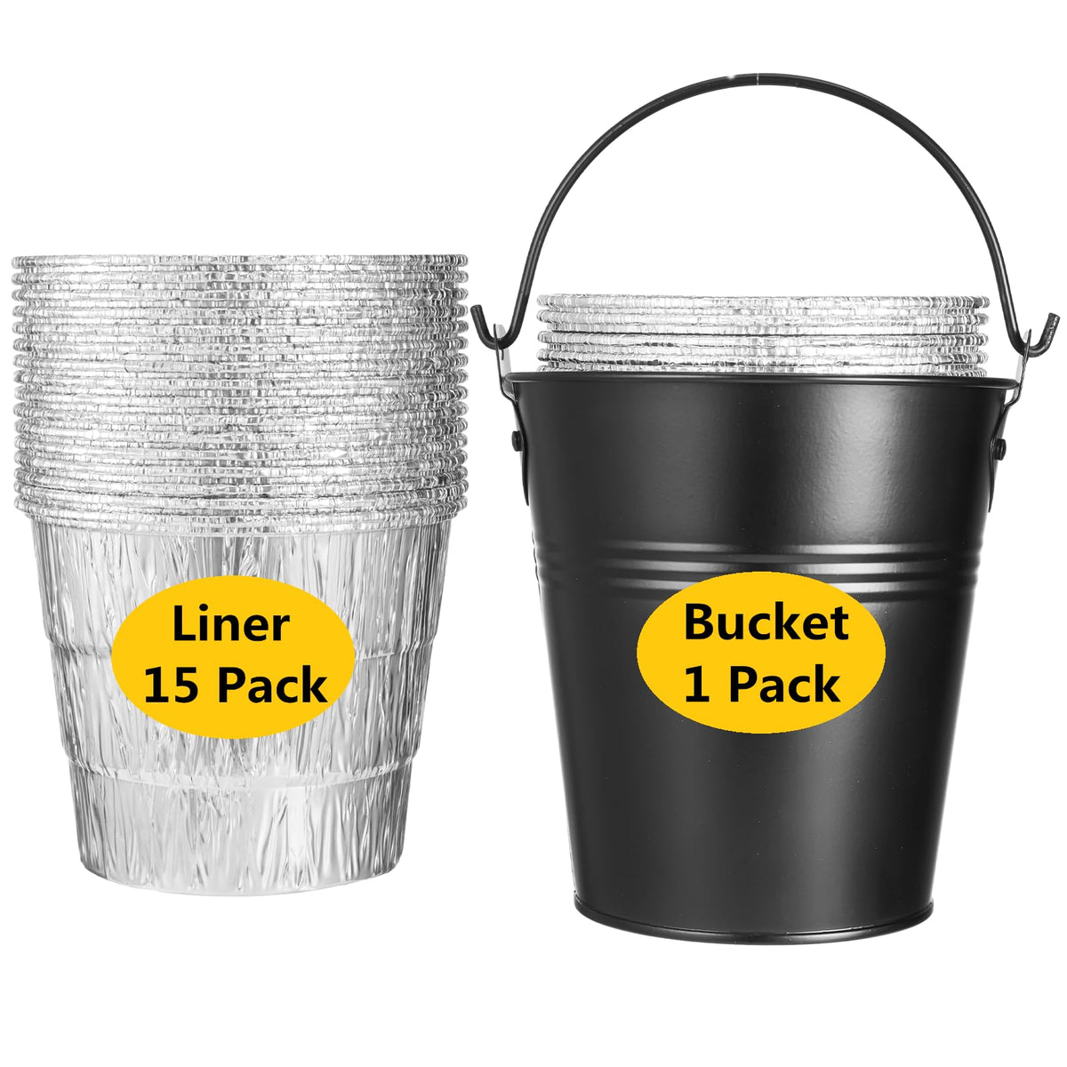 Sageme HDW152 grease-bucket-liner in use catching drips inside a Traeger.