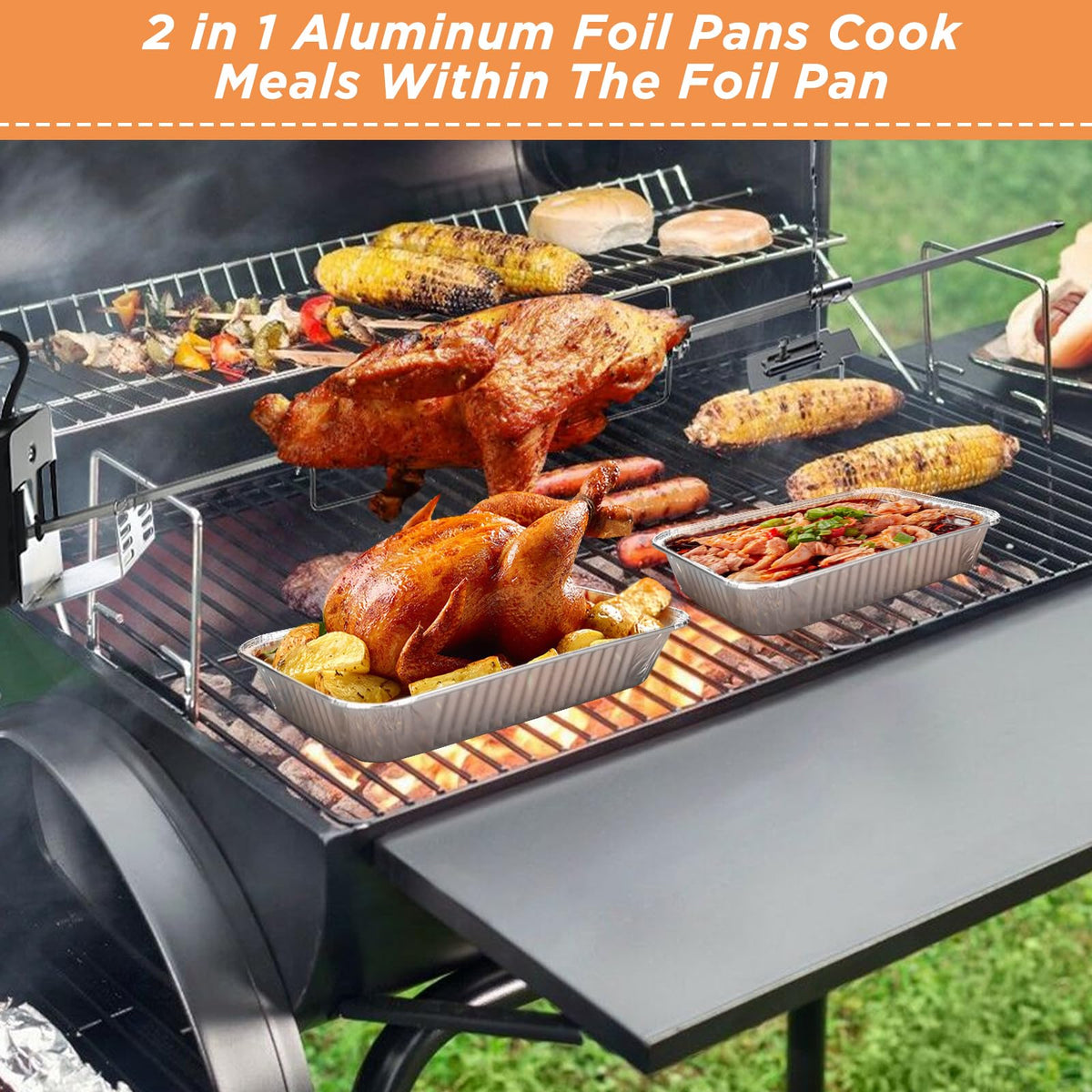 Sageme heat-resistant drip pan endures up to 500F during grilling.