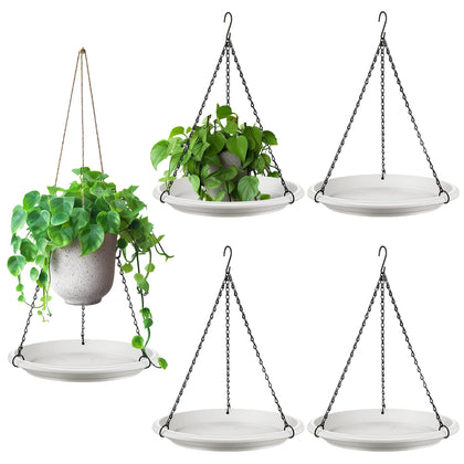 Saillong 12-inch white plant saucer for indoor decor with drainage control.