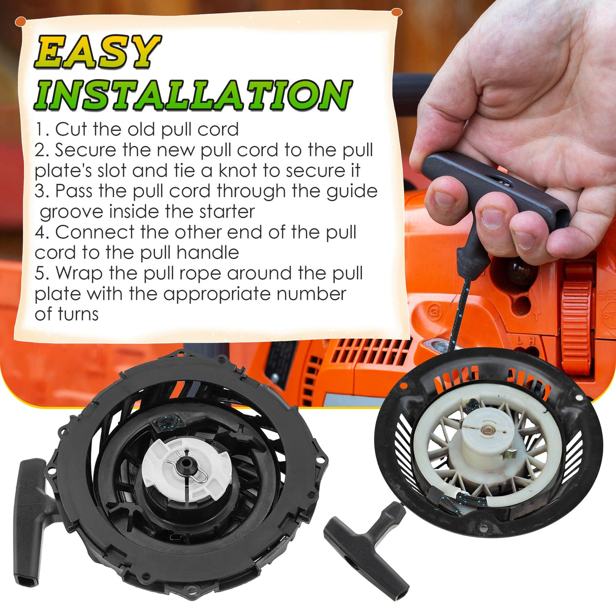 Saillong dual-handles kit included for simple replacement.