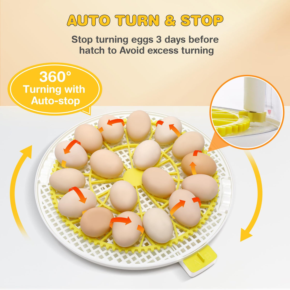 Sailnovo 18-egg incubator egg-turner enabling automatic turning for uniform development