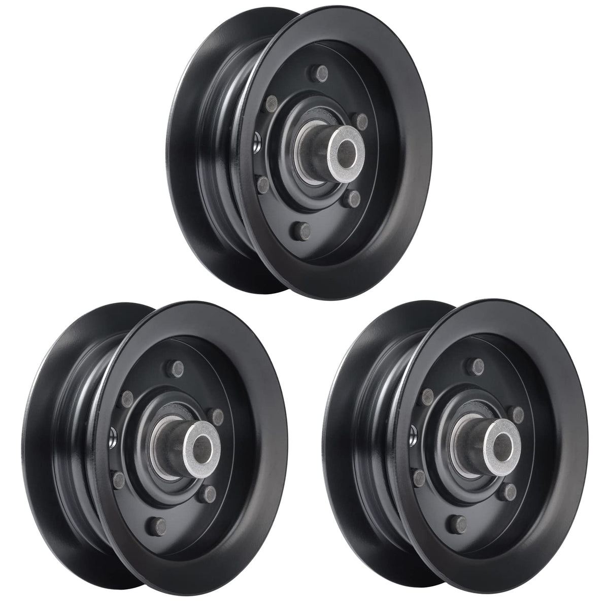 Saiyugty 3-pack idler pulleys ready for replacement on Toro Exmark decks