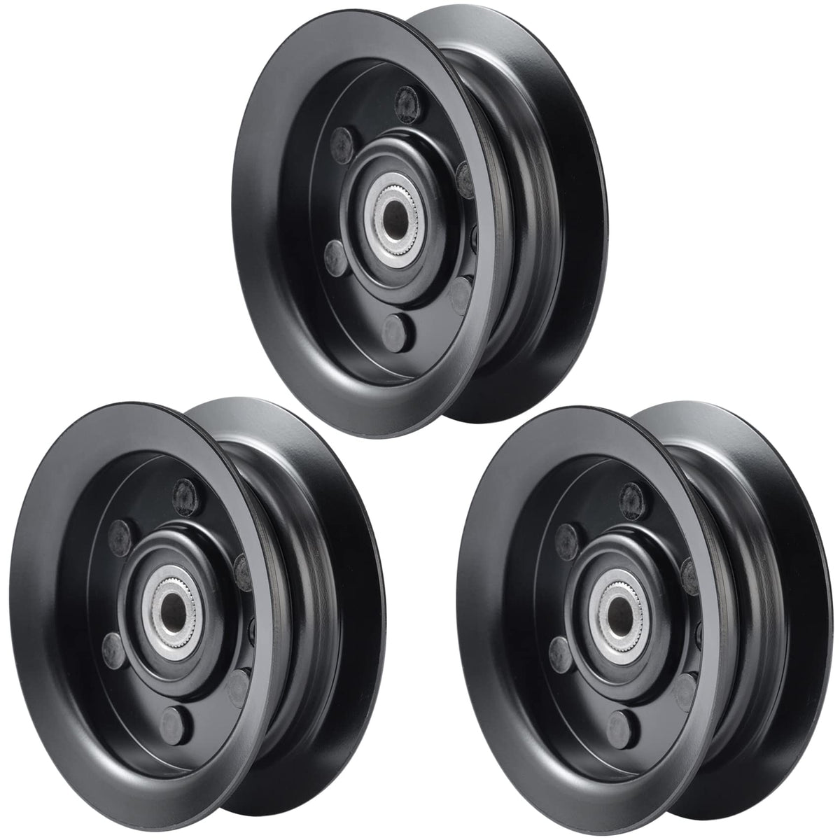 Saiyugty black idler pulleys on a lawn tractor for a clean look
