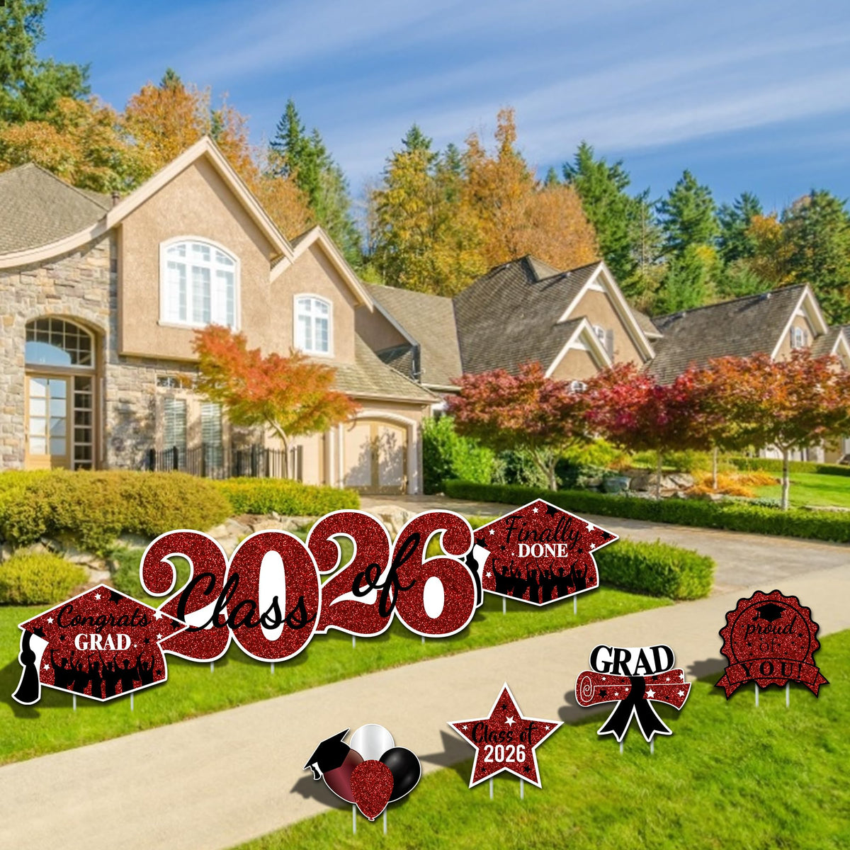 Sakayo 2026 yard sign with year 26 for lawn celebration