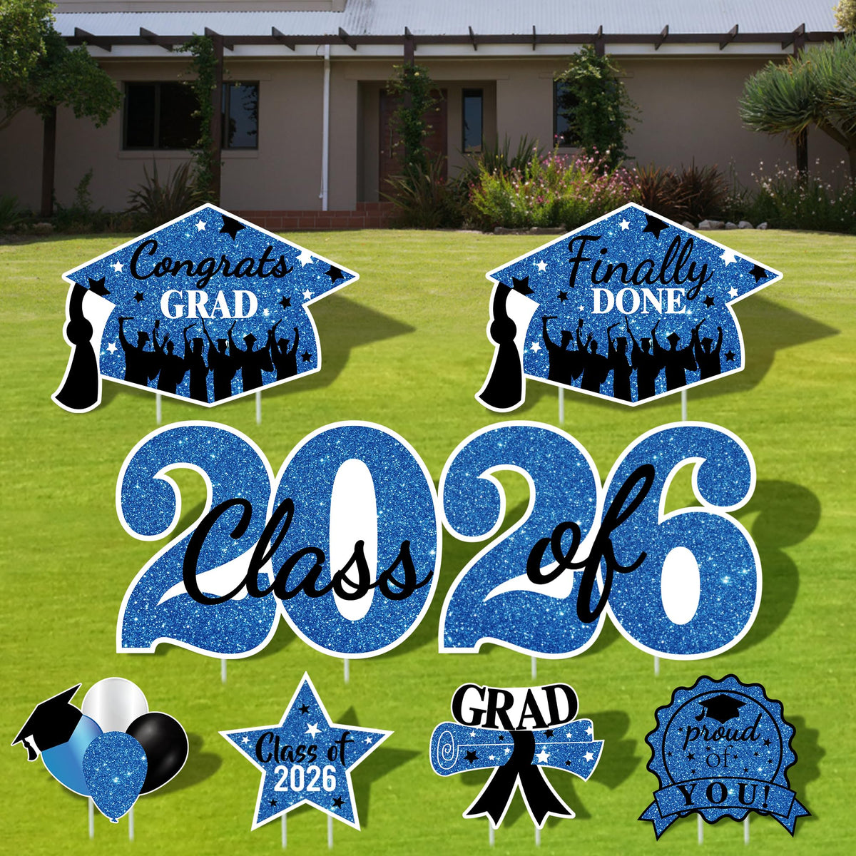 Sakayo 2026 graduation yard sign set on a lawn, showing bright outdoor decor for celebrations.
