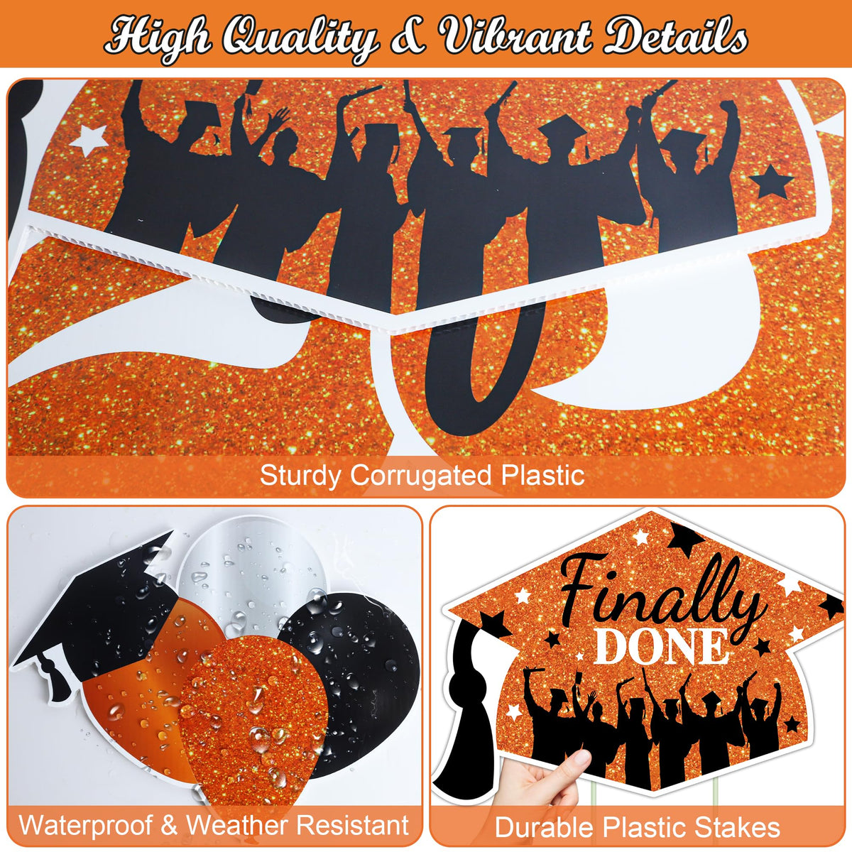 Sakayo congrats grad banner for outdoor celebrations, ready-to-use yard decor.