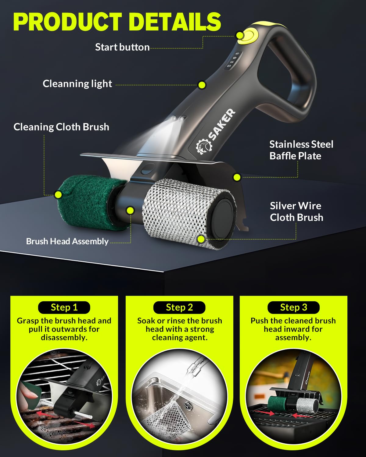 Saker grill brush makes a thoughtful gift for grilling enthusiasts