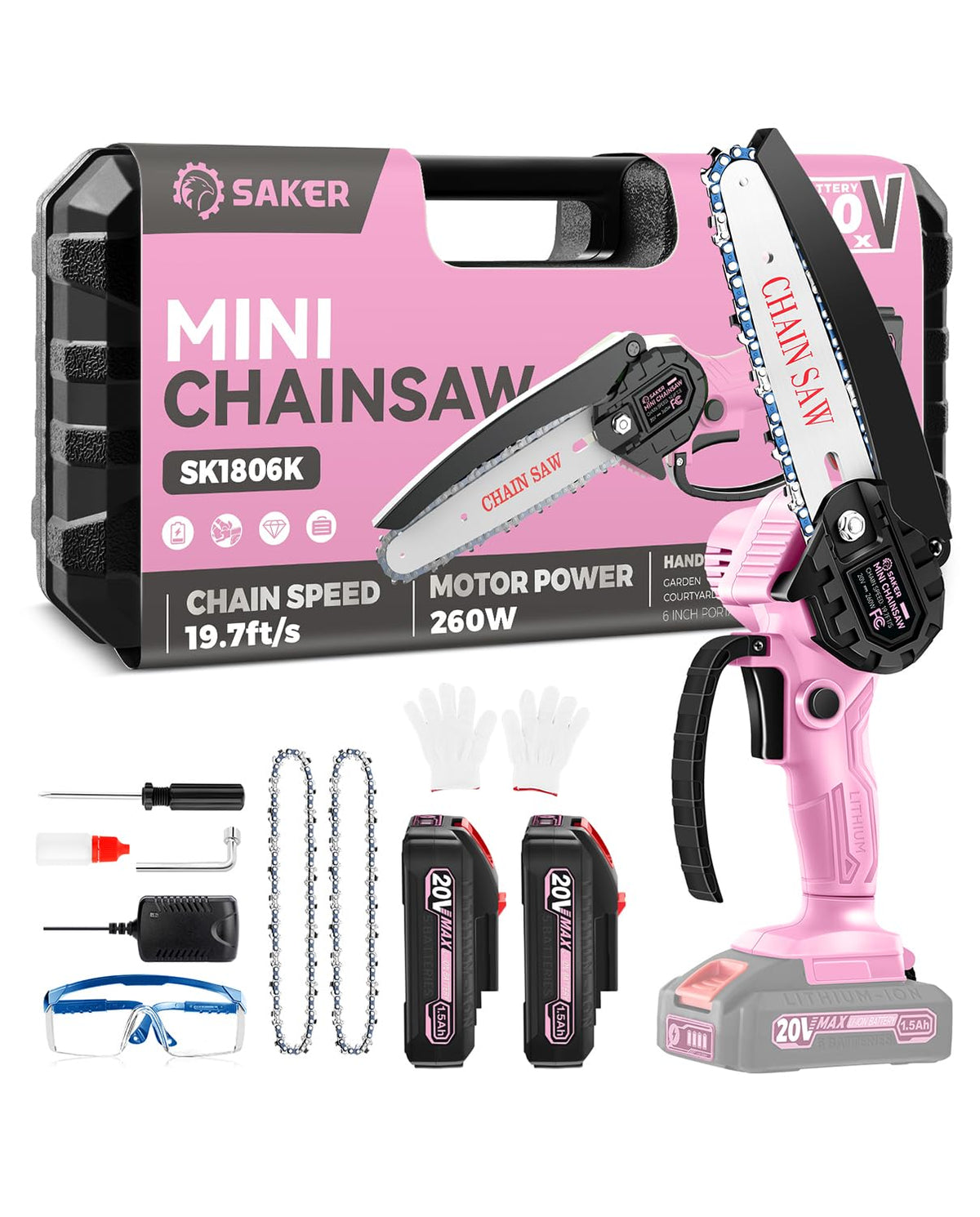 Saker Mini Chainsaw 6-Inch bar in action for quick pruning tasks